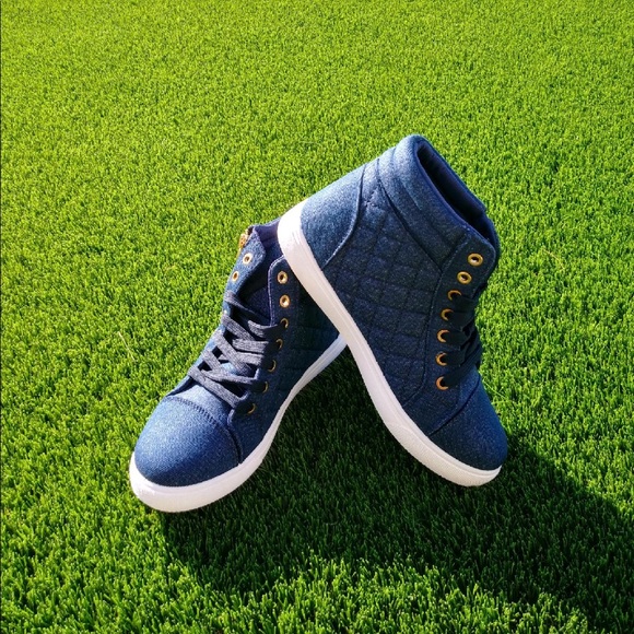 *HOST PICK* Quilted High Top Sneakers in Denim - Picture 5 of 10